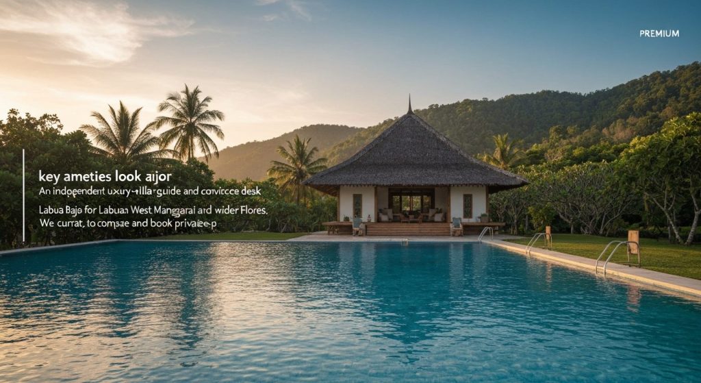 key amenities look for luxury villa rental labuan bajo — Photorealistic editorial travel photograph relevant to: An inde