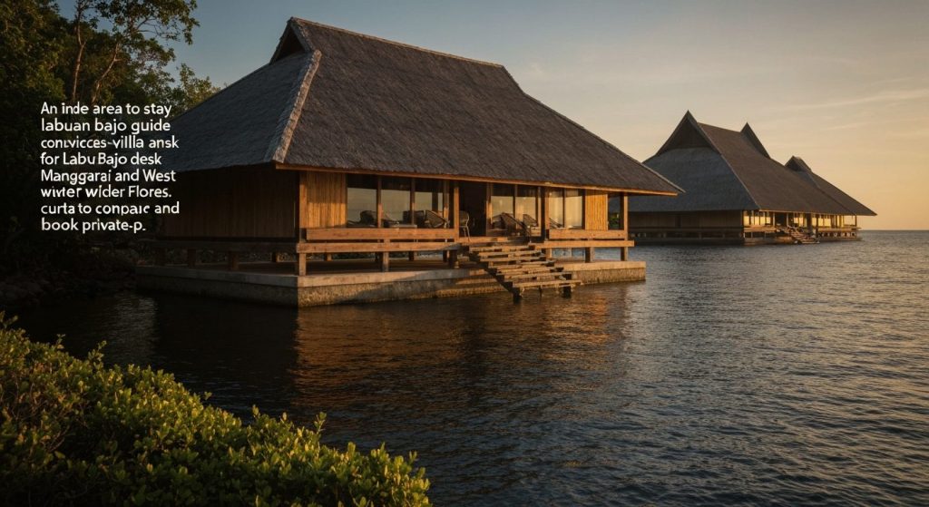 best area to stay labuan bajo for villas — Photorealistic editorial travel photograph relevant to: An independent luxury