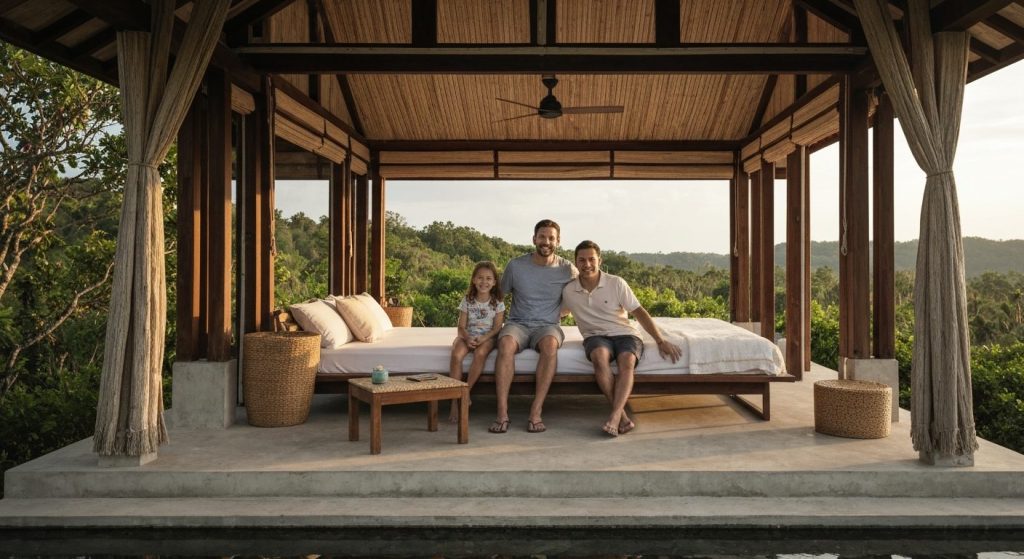 family villa labuan bajo multi-bedroom — Photorealistic editorial travel photograph relevant to: An independent luxury-v