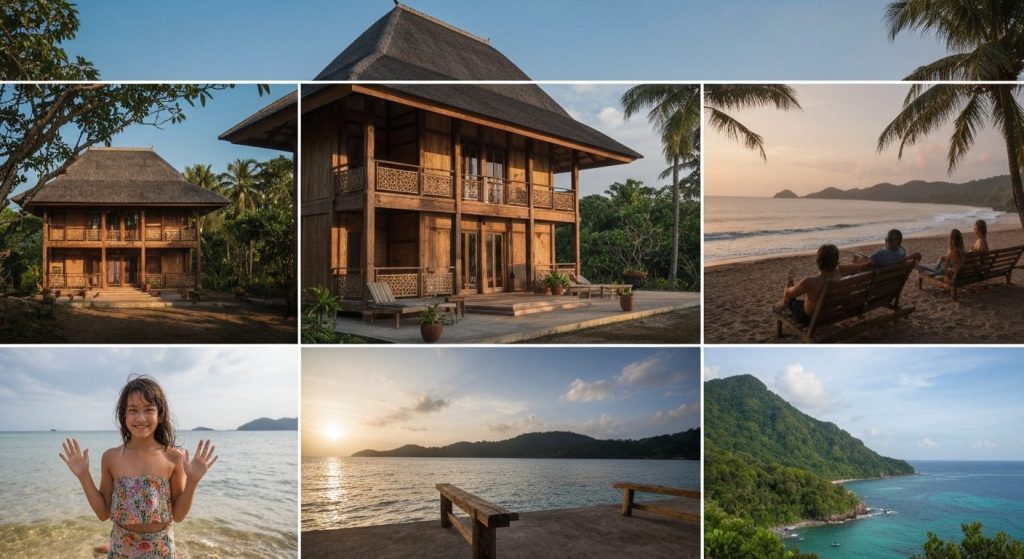 family friendly luxury villas labuan bajo — Photorealistic editorial travel photograph relevant to: An independent luxur