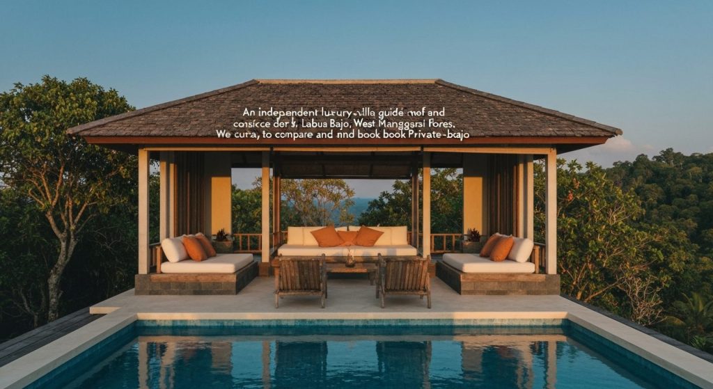 hilltop villa labuan bajo — Photorealistic editorial travel photograph relevant to: An independent luxury-villa guide an