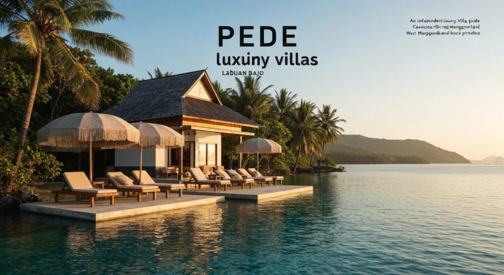 pede beach luxury villas labuan bajo — Photorealistic editorial travel photograph relevant to: An independent luxury-vil