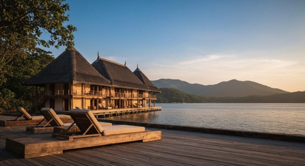 how much does labuan bajo villa cost per night — Photorealistic editorial travel photograph relevant to: An independent