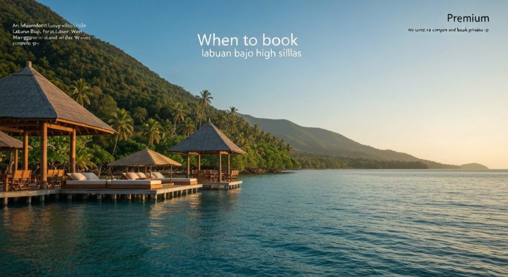 when to book labuan bajo villas high season — Photorealistic editorial travel photograph relevant to: An independent lux