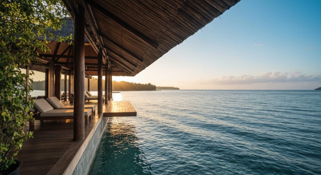 labuan bajo villa vs hotel which is better — Photorealistic editorial travel photograph relevant to: An independent luxu
